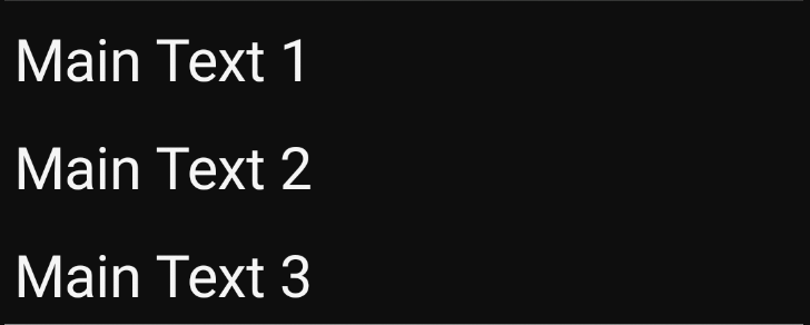 ListView elements for layout MainText